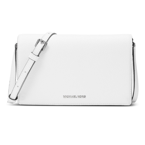 Michael Kors Handbags - Jet Set Medium White Leather Flap Crossbody